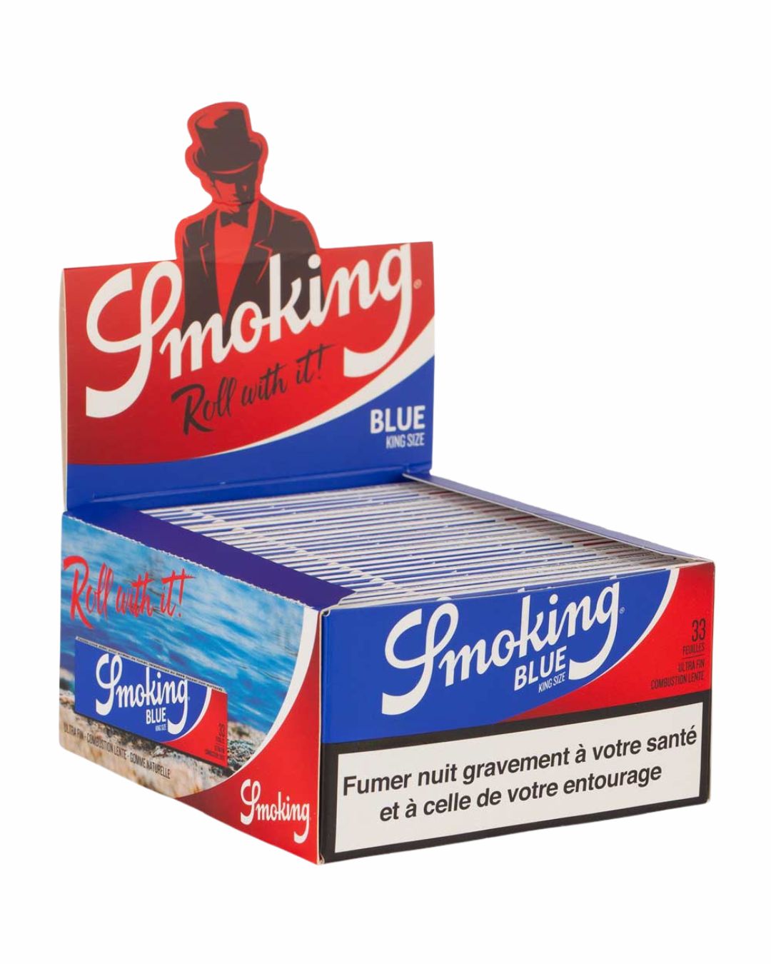 Feuilles à rouler Slim Smoking Bleu – Boîte de 50 carnets