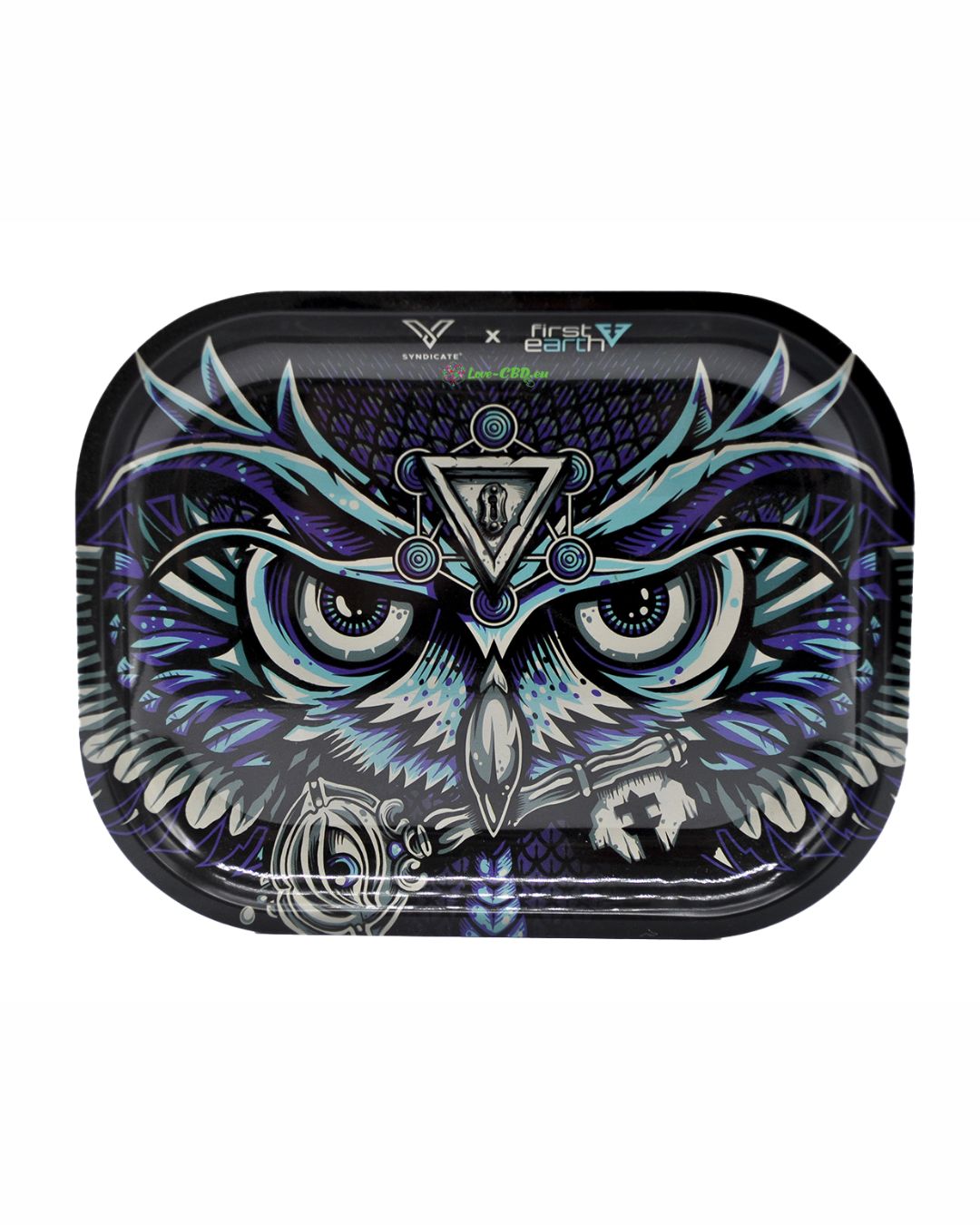 Plateau Hibou en métal – 18 × 14 cm