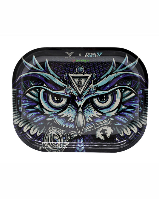 Plateau Hibou en métal – 18 × 14 cm