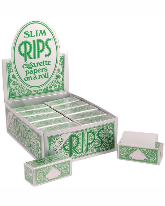 RIPS Slim Green – Boîte de 24 rouleaux de feuilles à rouler 44 mm