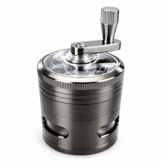Grinder Premium à Manivelle 4 Parties – Fenêtre Transparente
