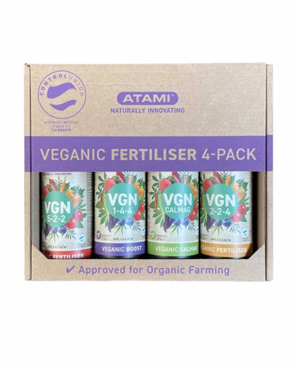 Kit d’engrais organiques Atami VGN Veganic 4 × 250 ml