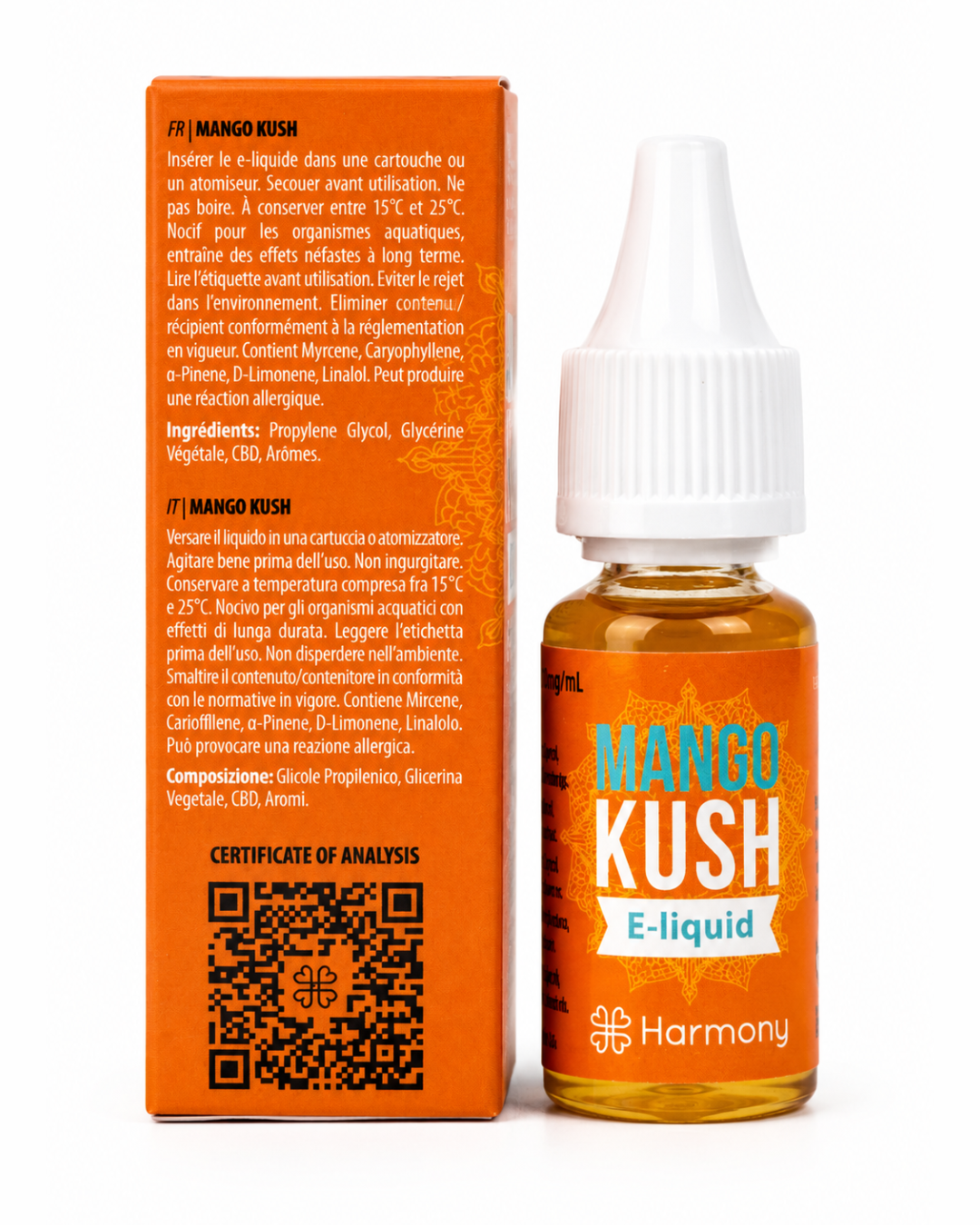 E-liquide CBD Harmony 600 mg - 10 ml | 4 Saveurs