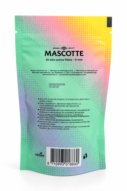 Dos du sachet Mascotte Bright Colors – 50 filtres actifs 6 mm