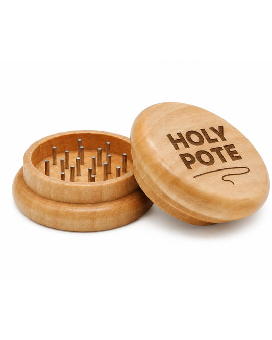Grinder en Bois HOLYPOTE – 2 Parties avec Dents Métalliques