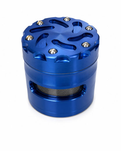 Grinder Métal Bleu Premium 4 Pièces 60 mm – Dents Triple Lame & Tamis à Pollen