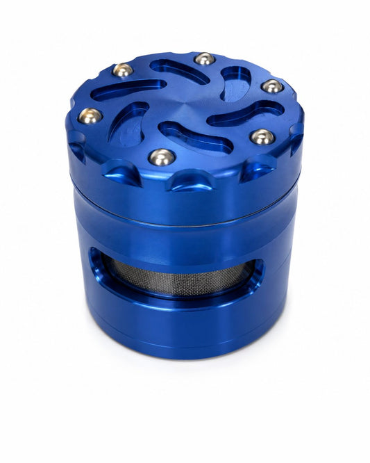 Grinder Métal Bleu Premium 4 Pièces 60 mm – Dents Triple Lame & Tamis à Pollen