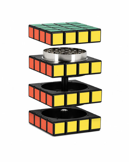 Grinder Rubik's Cube 4 Parties avec Récupérateur de Pollen