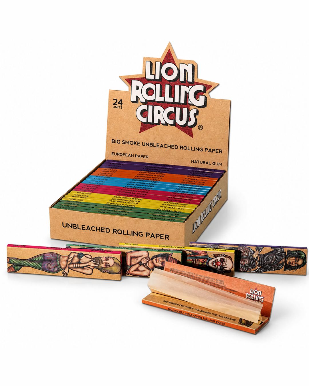 Lion Rolling Circus Big Smoke – Feuilles Slim Non Blanchies