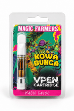 Recharge Magic Farmers VPEN Cartridge Kowa Bunga de la gamme Magic Sauce, présentée dans son packaging illustré sur fond blanc.