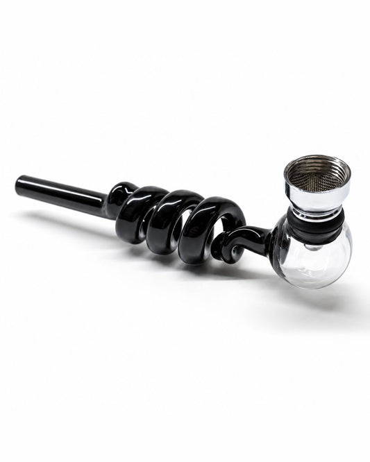 Pipe Spirale en Verre Noir