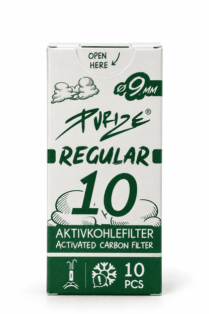 PURIZE Regular Size 9 mm – 10 filtres à charbon actif