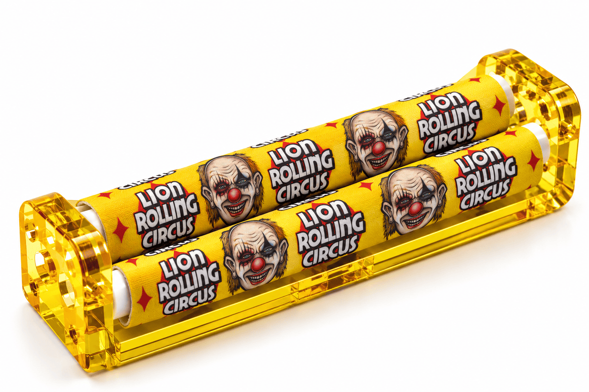 Rouleuse Lion Rolling Circus Big Smoke 110 mm jaune – vue trois-quarts