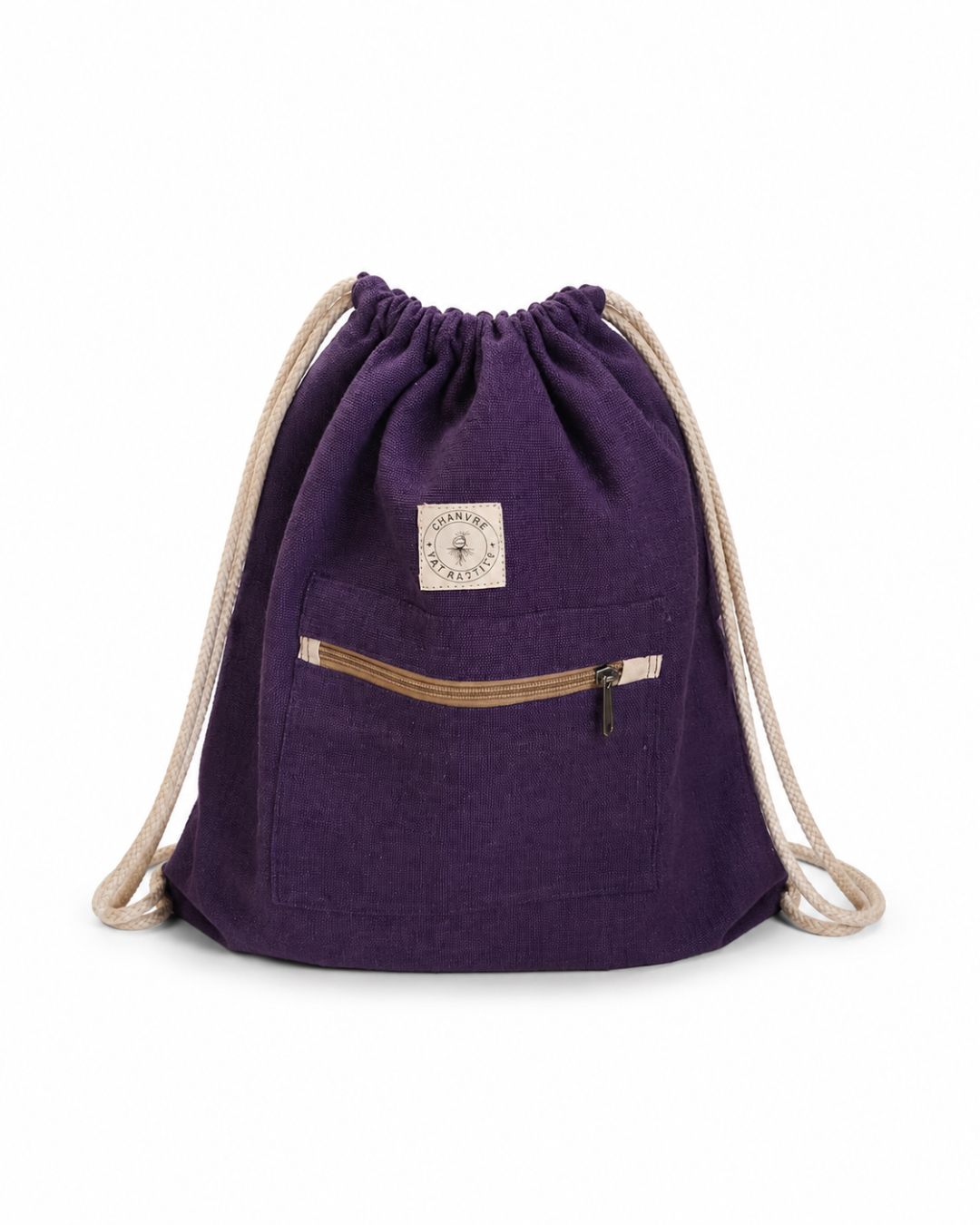 Sac à dos en chanvre violet – Cordon de serrage