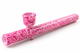 Steamroller en verre 25 cm rose et blanc moucheté -Holypote